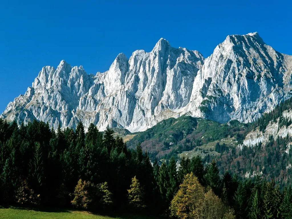 Blick auf den Wilden Kaiser, Kitzbühel in Tirol
