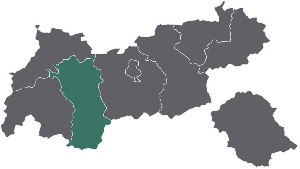 Tirol Karte mit hervorgehobenem Bezirk Imst