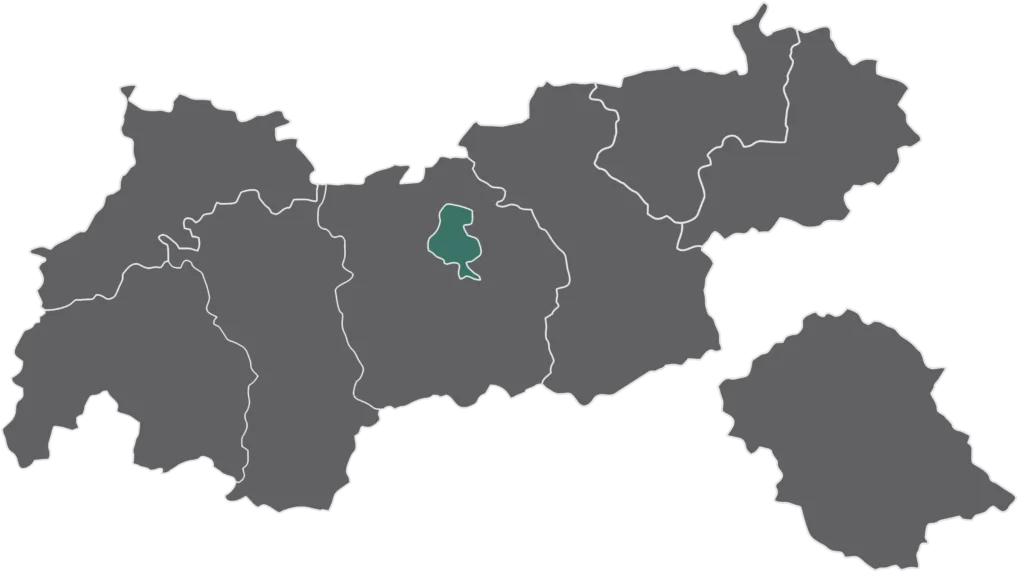 Tirol Karte mit hervorgehobener Stadt Innsbruck